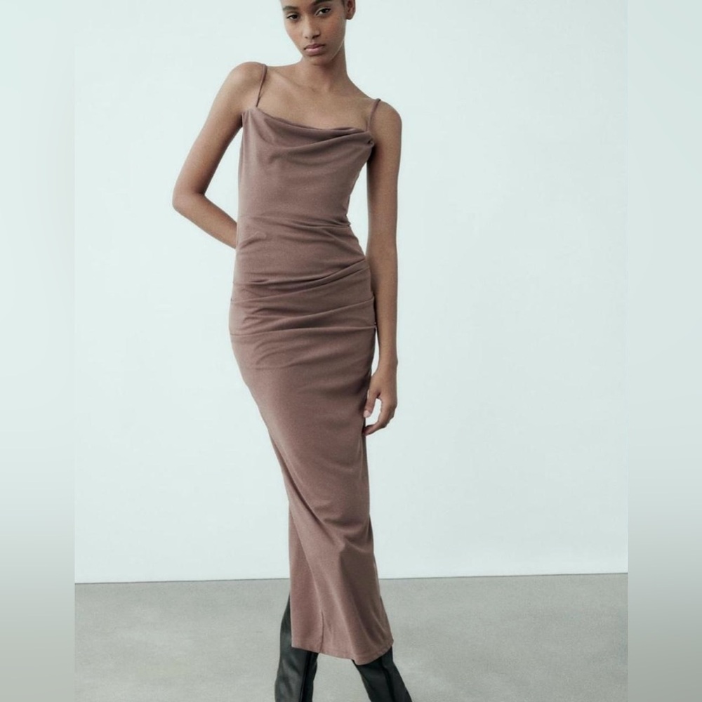 NWT ZARA DRAPED KNIT DRESS